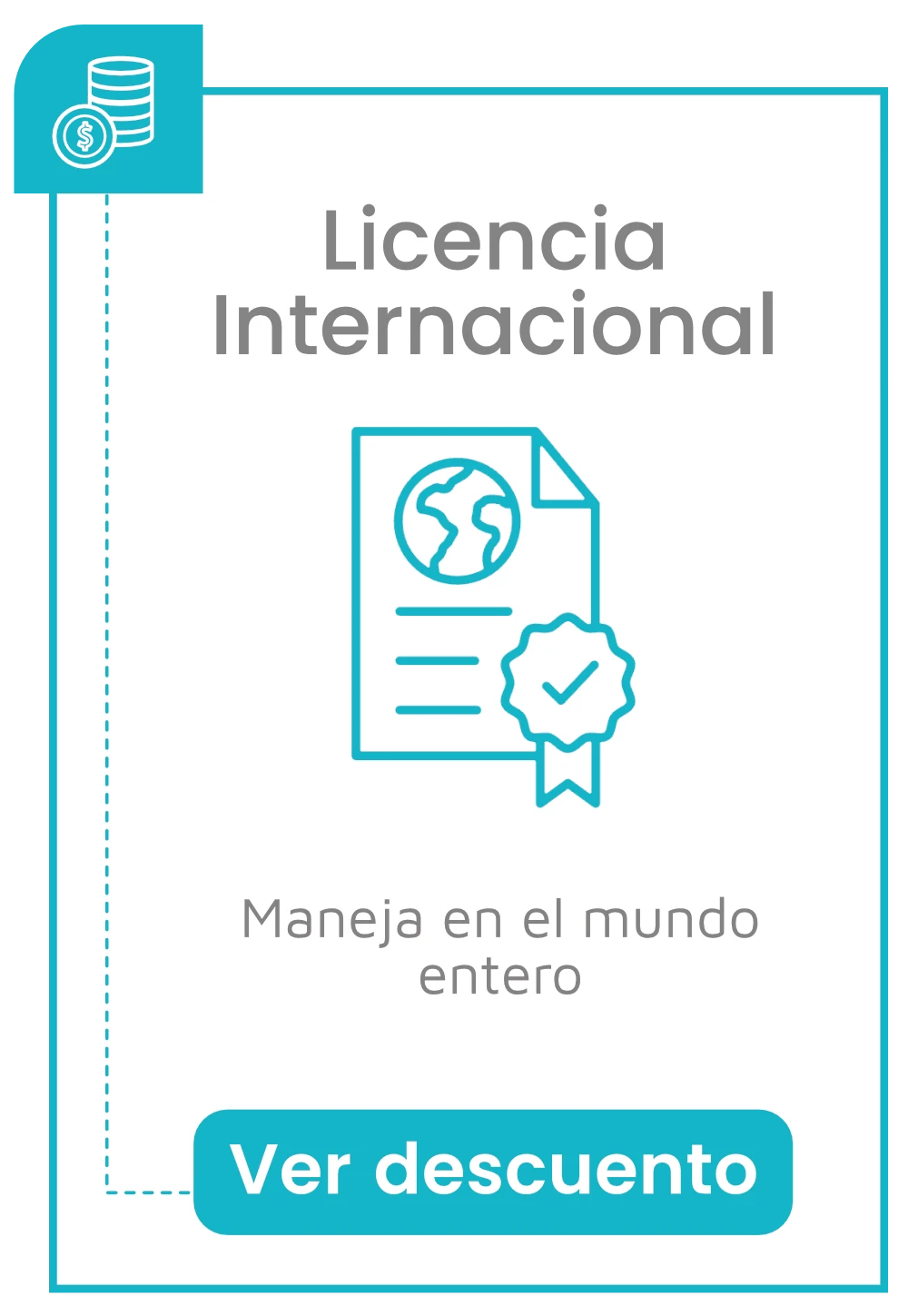 tarjetica licencia internacional caminito amor blanco 2